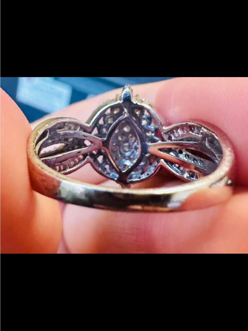 XL Natural Diamond ring band white gold on 925 silver over 1 ct sz 7 or 8 sizabl - Picture 6 of 8